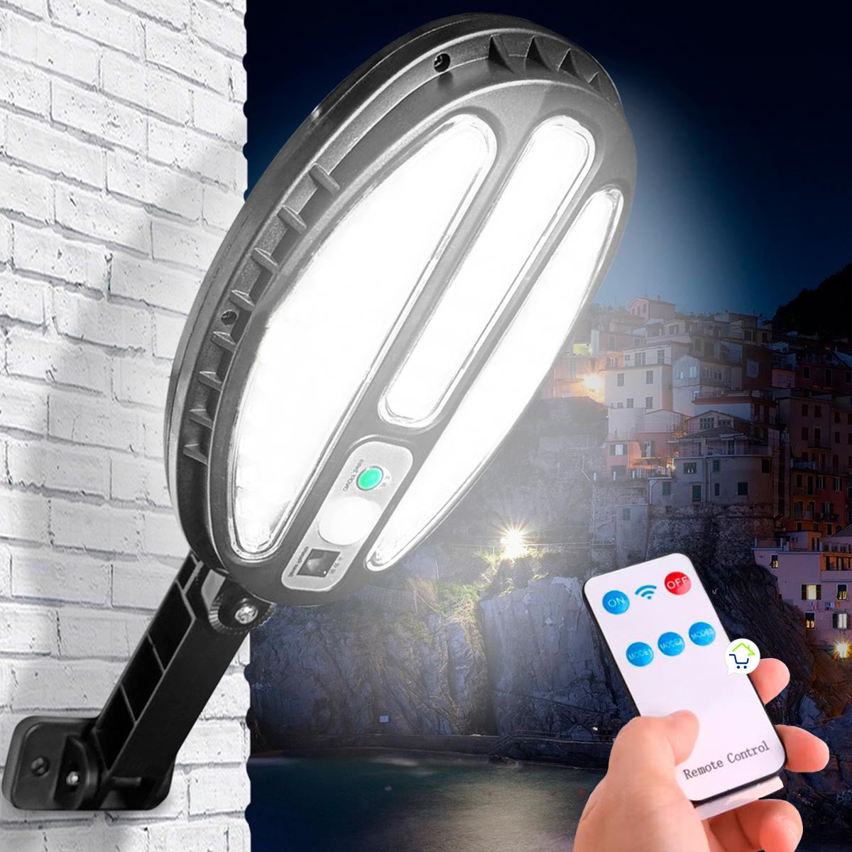 SolarSafe™ Lámpara de Emergencia Exterior con Sensor de Movimiento