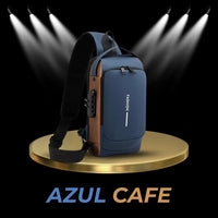 Azul con cafe