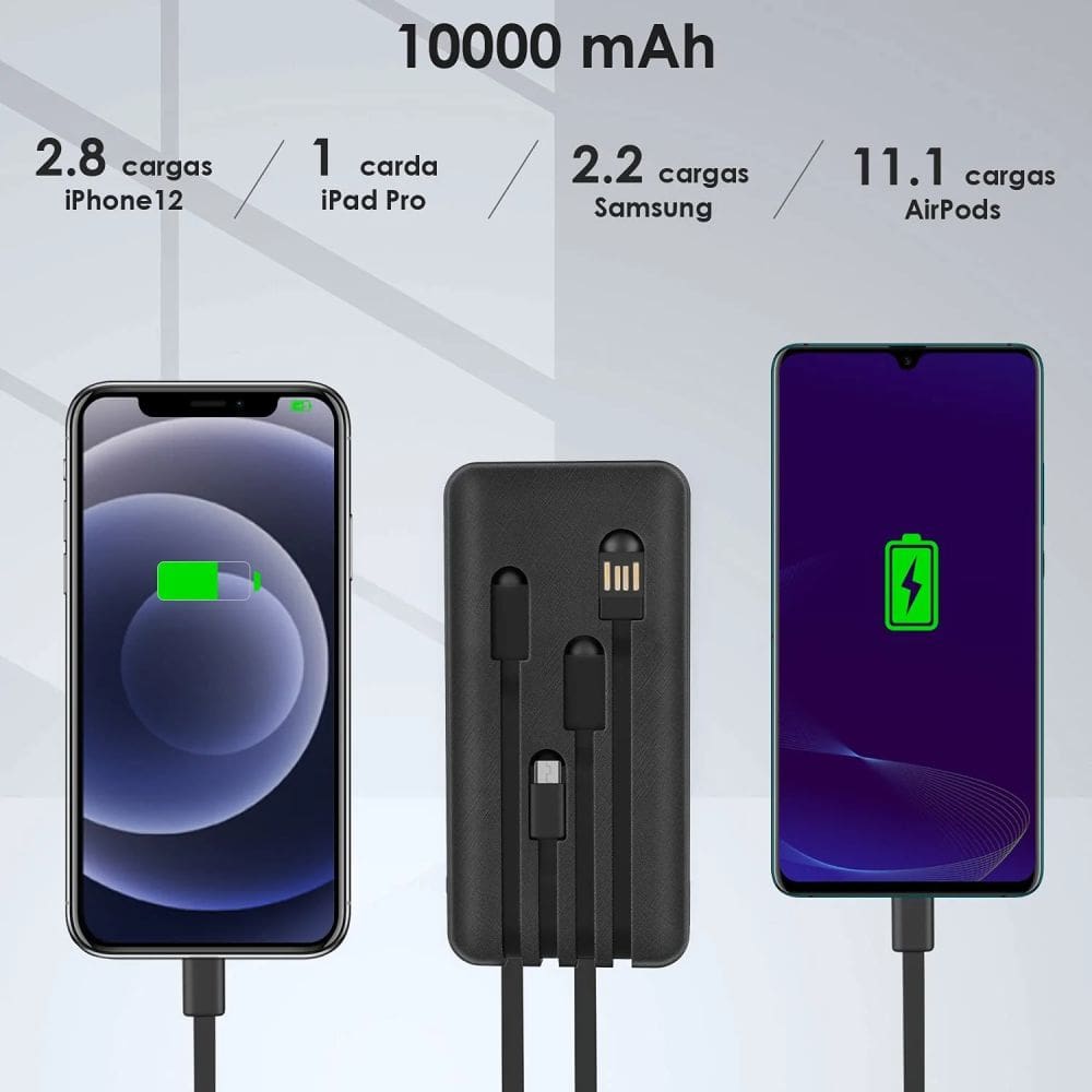 1hora Power Bank Portátil 4cables Gar148