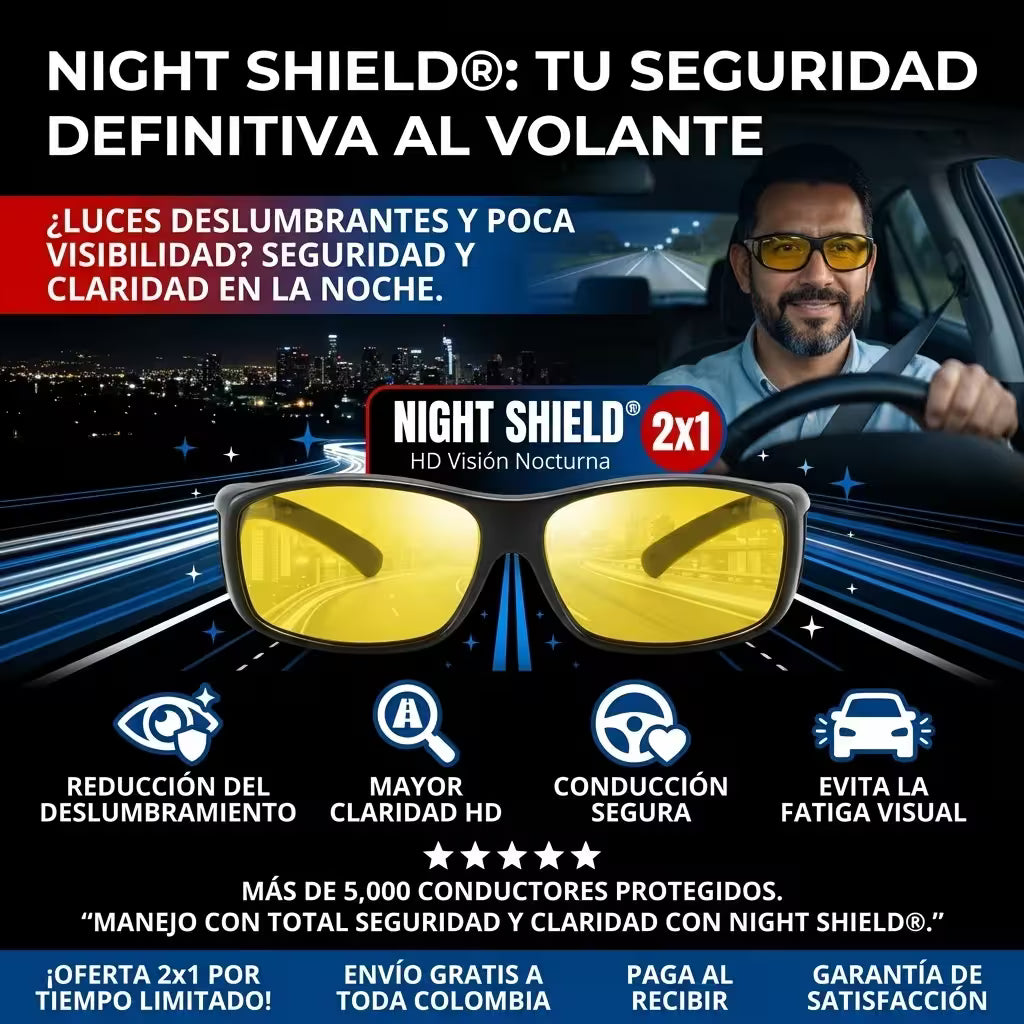 Night Shield® Gafas Con Visión Nocturna Hd - 2x1