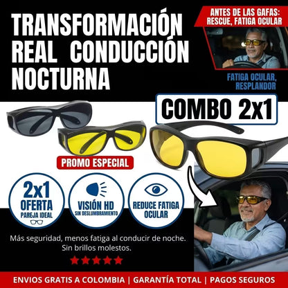 Night Shield® Gafas Con Visión Nocturna Hd - 2x1