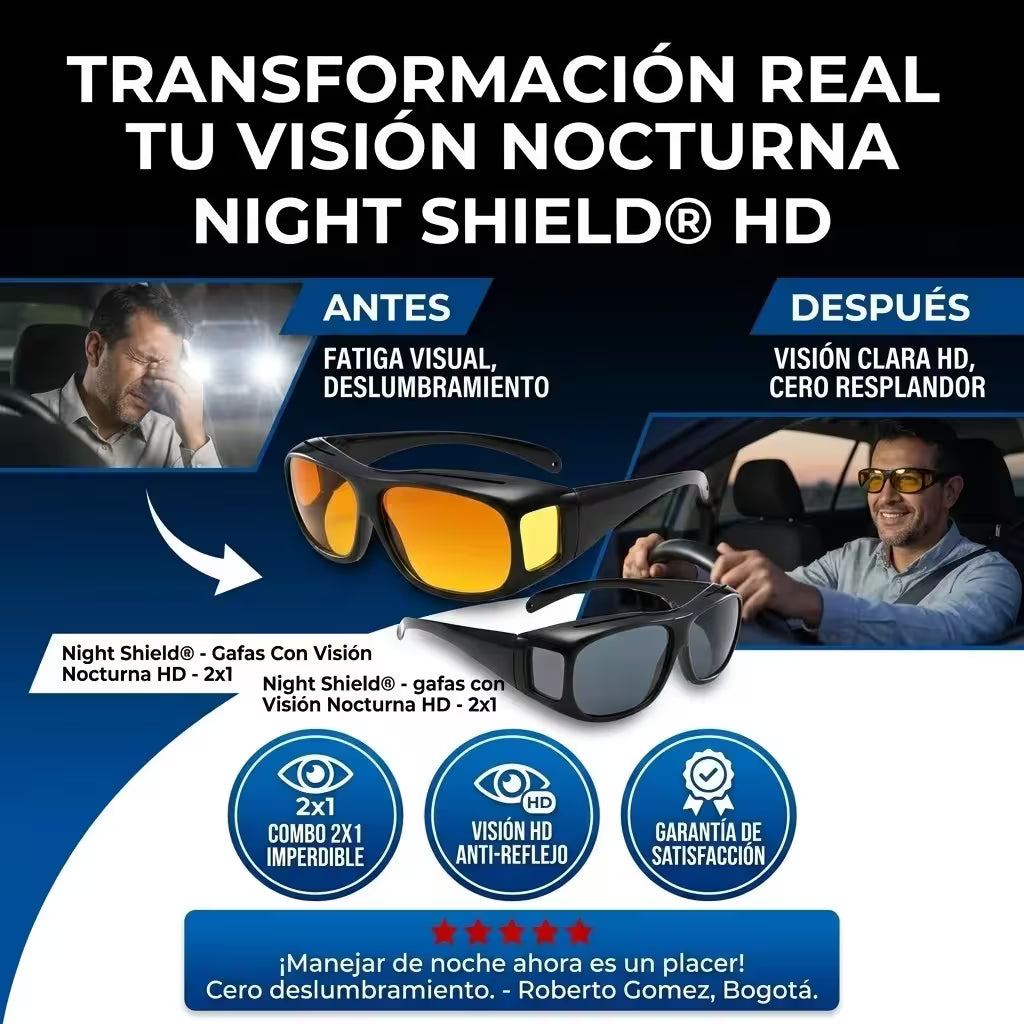 Night Shield® Gafas Con Visión Nocturna Hd - 2x1