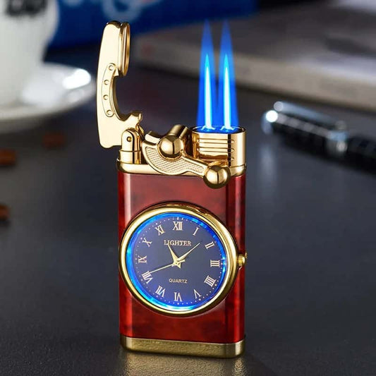 Elegant Lighter Encendedor Y Reloj Recargable