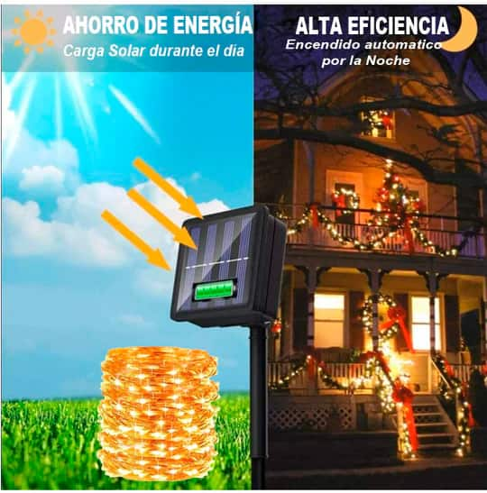 Luces Navideñas Con Panel Solar